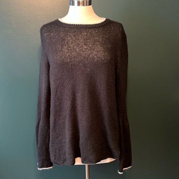 Wooden Ships Paola Buendia Knitted Sweater Mohair/Wool Blend Size M/L Black - Picture 1 of 13